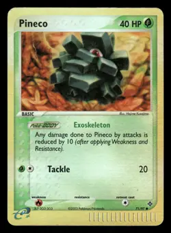 Pokemon Pineco Common Dragon 71/97 LP Reverse Holo - Image 1