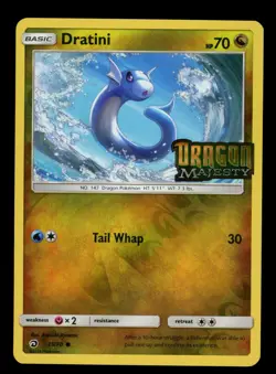 2018 POKEMON S&M DRAGON MAJESTY DRATINI 35/70 TOYS R US STAMPED PROMO LP-M+ - Image 1