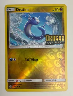 2018 POKEMON S&M DRAGON MAJESTY DRATINI 35/70 TOYS R US STAMPED PROMO LP-M+ - Image 3