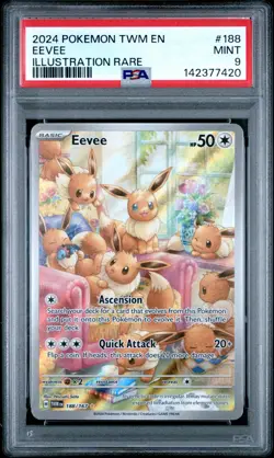 Pokemon Eevee #188 PSA 9 Illustration Rare Twilight Masquerade MINT - Image 1