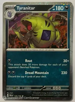 Pokemon Tyranitar 135/193 Paldea Evolved Rare Stamped Holo Stage 2 180HP - Image 1