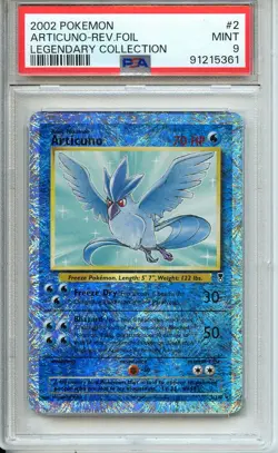 2002 WOTC POKEMON ARTICUNO REVERSE FOIL LEGENDARY COLLECTION #2/110 PSA 9 MINT - Image 1