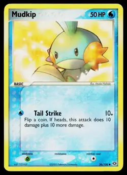 Mudkip 56/106 Common Emerald Pokemon Heavily Played - Image 1