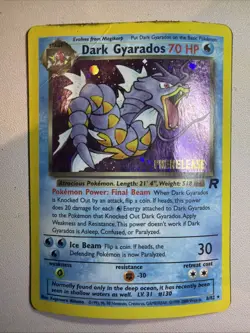 Dark Gyarados (Prerelease) - 8/82 - Holo Rare Promo Pokemon DAMAGED - Image 2