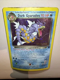 Dark Gyarados (Prerelease) - 8/82 - Holo Rare Promo Pokemon DAMAGED - Image 4