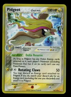 2006 POKEMON EX HOLON PHANTOMS PIDGEOT #14/110 RARE HOLO FOIL NM - Image 1