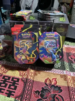 Mega Charizard X and Y Tins Sealed 2026 Set of 2 Pokemon TCG Phantasmal Flames - Image 1