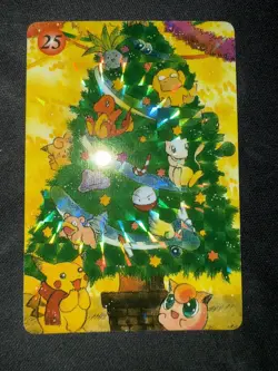 Pokemon Vending Sticker NM Prism Holo Cute Pikachu Mew Christmas - Image 1