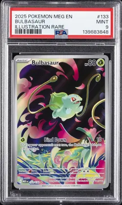 2025 POKEMON MEG EN-MEGA EVOLUTION ILLUSTRATION RARE #133 BULBASAUR PSA 9 - Image 1