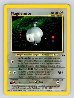 Magnemite - 7/75 - Neo Discovery - Holo Rare - Pokemon TCG Card - MP! - Image 1