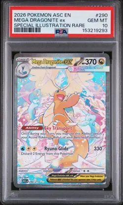 2026 POKEMON ASC EN-ASCENDED HEROES #290 MEGA DRAGONITE EX PSA 10 - Image 1