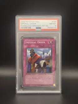 YuGiOh - Imperial Order - PSV-104 - 1st Edition Pharaoh's Servant Holo PSA 8 - Image 1