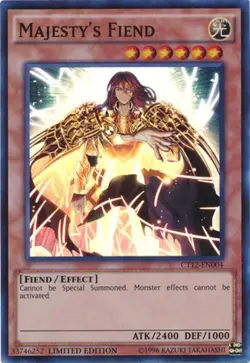 Yugioh! LP Majesty's Fiend - CT12-EN004 - Super Rare - Limited Edition Lightly P - Image 1