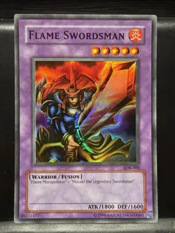 Yugioh Flame Swordsman LOB-003 Super Rare MP - Image 1