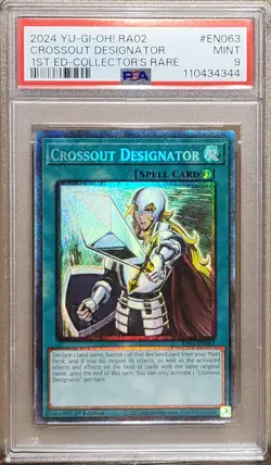 2024 YuGiOh RA02 EN063 Crossout Designator 1st Edition Collector's Rare PSA 9 - Image 1
