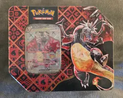 Pokemon TCG Scarlet & Violet Paldean Fates Large Tin Shiny Charizard ex - Sealed - Image 1