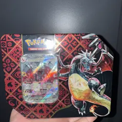 Pokemon TCG Scarlet Violet Paldean Fates Tin Shiny Charizard ex New Sealed Rare - Image 1