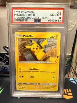 2021 Pokemon McDonald’s 25th Anniversary Pikachu Holo 25/25 PSA 8 NM Promo Card - Image 1
