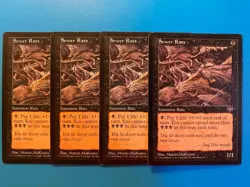 MTG 4x Sewer Rats Mirage Legacy Pauper Magic the Gathering Card x4 LP - Image 1