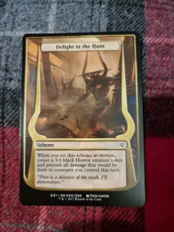 1x MTG Magic The Gathering TCG Delight In The Hunt Oversized Archenemy - Image 1