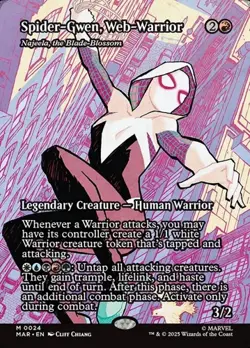 Najeela, the Blade-Blossom "Spider-Gwen, Web-Warrior" - Extended Art MAR LP MTG - Image 1