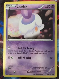 Pokemon TCG: Litwick BW27 Black Star Promo Black & White Lightly Played - Image 1