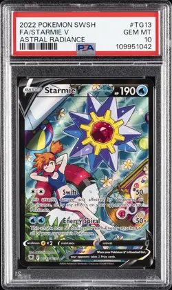 2022 POKEMON SWORD & SHIELD ASTRAL RADIANCE #TG13 FULL ART/STARMIE V PSA 10 - Image 1