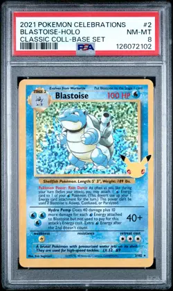 2021 POKEMON CELEBRATIONS CLASSIC COLL #2 BLASTOISE-HOLO PSA 8 - Image 1