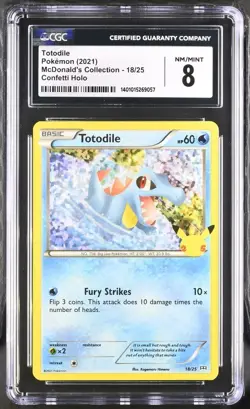 Pokemon Totodile 18/25 McDonald's Collection 2021 Confetti Holo CGC 8 NM/MINT - Image 1