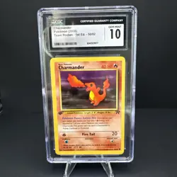 2000 Pokemon Charmander Team Rocket 1st Edition 50/82 CGC 10 - Image 1