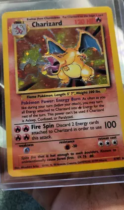 Pokemon TCG 1999 Vintage Charizard 004/102 Base Set Holo - Image 1