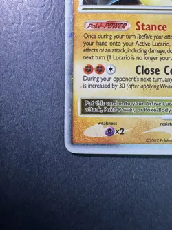 Pokemon TCG Lucario LV.X 122/123 Mysterious Treasures Holo - Image 3