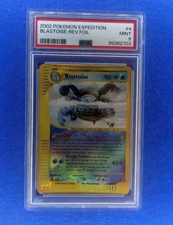2002 POKEMON EXPEDITION #4 BLASTOISE-Rev HOLO PSA 9 - Image 1
