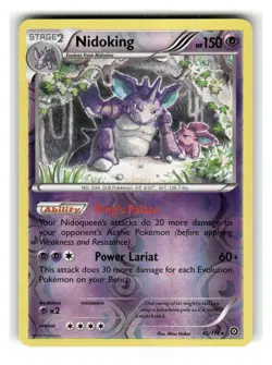 Nidoking 45/114 Rare Steam Siege Pokemon Reverse Holo Lightly Played - Image 1