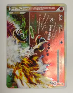 2010 POKEMON HEARTGOLD SOULSILVER HO-OH LEGEND 112/123 BOTTOM HALF HOLO LP-M+ - Image 3