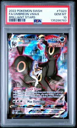 2022 POKEMON SWSH BRILLIANT STARS UMBREON VMAX TG23/TG30 FULL ART HOLO PSA 10 - Image 1