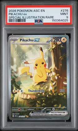 2026 POKEMON ASC EN-ASCENDED HEROES SPECIAL ILLUSTRATION RARE PIKACHU EX PSA 9 - Image 1