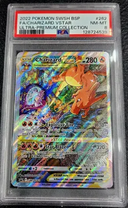 PSA 8 2022 POKEMON SWSH BSP FA/Charizard ULTRA-PREMIUM VSTAR NMMT COLLECTION 262 - Image 1