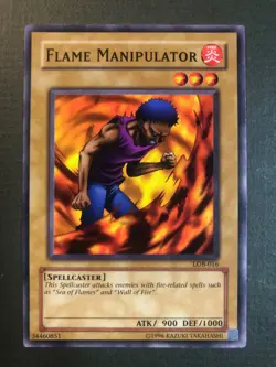 Yugioh - Flame Manipulator LOB-016 Common Unlimited 1996 NM - Image 1