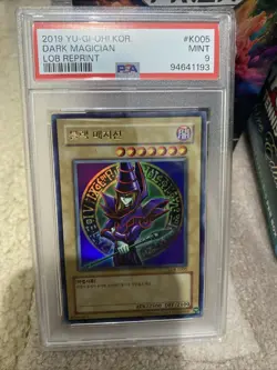 PSA 9 2019 Korean YuGiOh! LOB Reprint K005 Dark Magician Konami - Image 1
