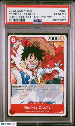 Monkey D. Luffy Super Pre-Release-Prtcpt. PSA 10 #001 2022 One Piece Promos - Image 1