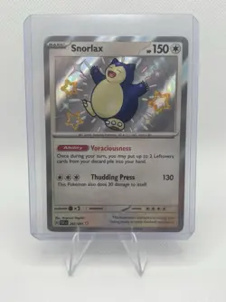 Pokemon TCG Snorlax Baby Shiny Holo Card 202/091 Paldean Fates - Image 1