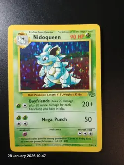 Pokemon TCG Nidoqueen Jungle Holo Rare Card 7/64 1999 WOTC NM - Image 1