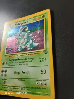 Pokemon TCG Nidoqueen Jungle Holo Rare Card 7/64 1999 WOTC NM - Image 3