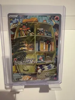 Litten Full Art Pokemon TCG Illustration Card 167/162 Temporal Forces - Image 1