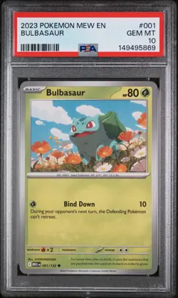 Pokemon Bulbasaur Mega Evolution #001 Graded Card PSA 10 - Image 1