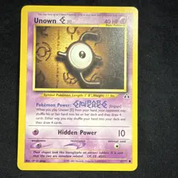 Pokemon TCG Unown [E] Neo Discovery 67/75 Basic Psychic Card 2001 - Image 1