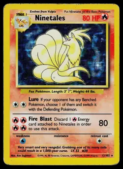 Pokemon Card Base Set Unlimited Ninetales 12/102 Holo Rare Holo - Image 1