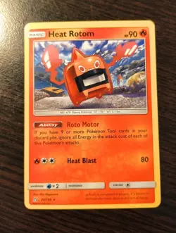 ⭐Pokemon TCG Heat Rotom Ultra Prism 24/156 Regular Rare Near Mint Card - Image 1