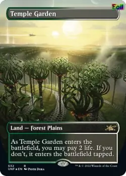 Temple Garden (Borderless) (Galaxy Foil) [UNF - 532]Foil - Image 1